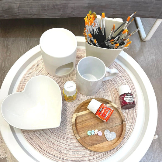 Peinture céramique personnalisation d'objet porcelaine DIY chez Créa cœur à romorantin lanthenay