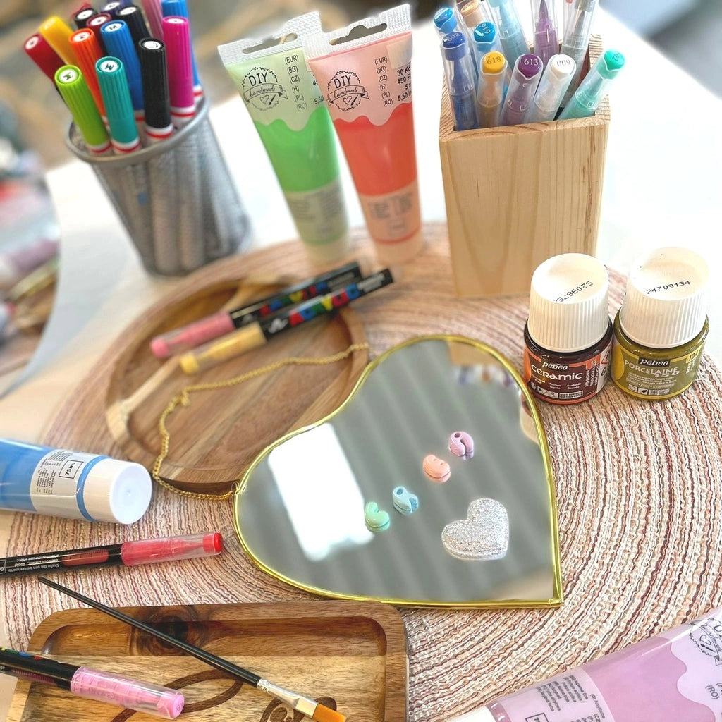Atelier créatif personnalisation de miroir DIY activités enfants et adultes à romorantin lanthenay chez Créa cœur