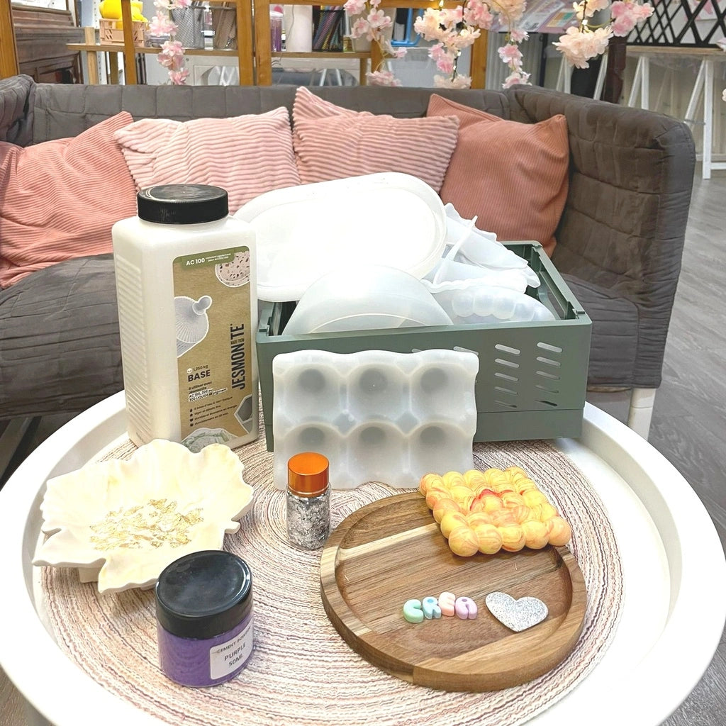 Atelier créatif Jesmonite création et personnalisation d'objet en Jesmonite activité DIY à Romorantin-Lanthenay chez Créa Cœur 