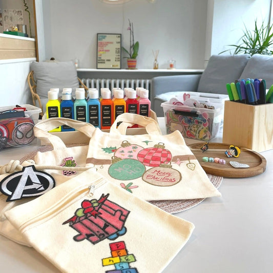 Atelier créatif sac et tote bag à personnaliser et à décorer activité à Romorantin-Lanthenay chez Créa Cœur 