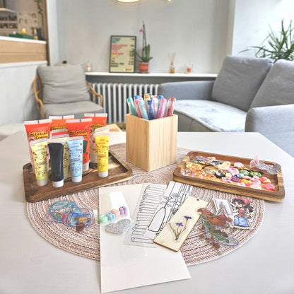 Atelier créatif DIY marque-pages personnalisés à Créa Cœur, création en papier et en bois réalisée en autonomie à Romorantin-Lanthenay 