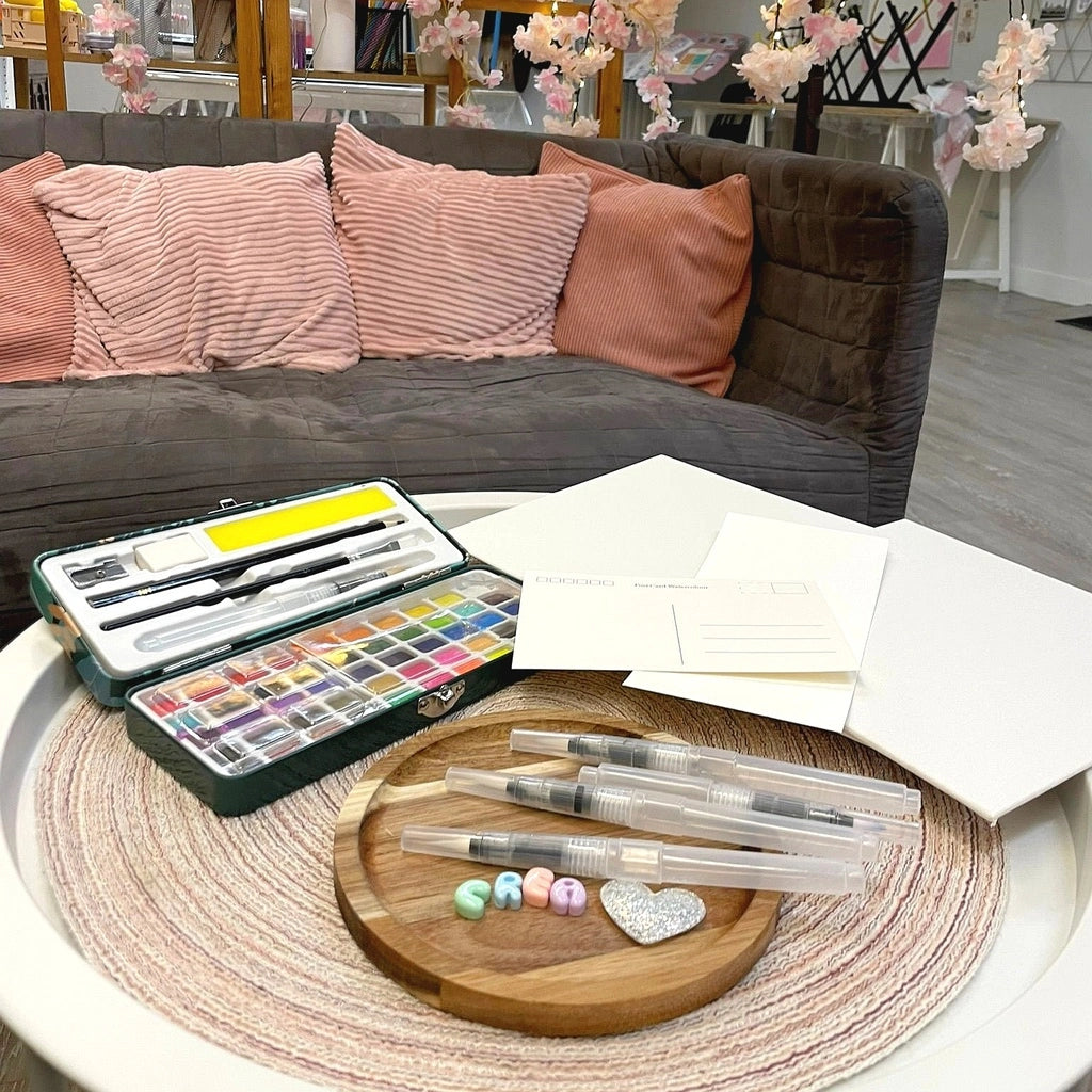 Atelier de peinture aquarelle sur toile, papier à romorantin lanthenay chez Créa Cœur 