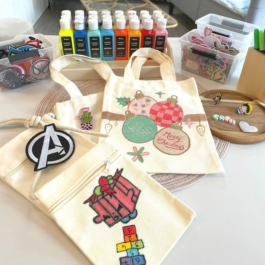 Atelier créatif personnalisation de sac et de Tote bag DIY avec feutres textiles à romorantin lanthenay chez Créa cœur 